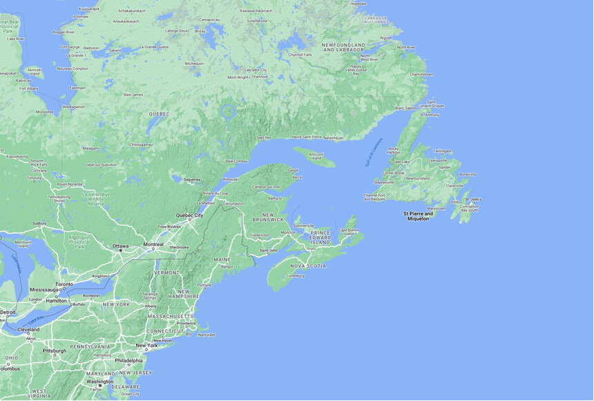 Basemap for Eastern Canada