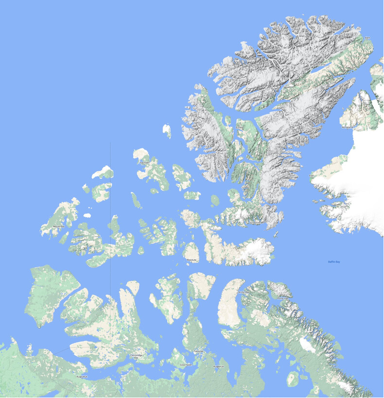 Basemap for Arctic Islands