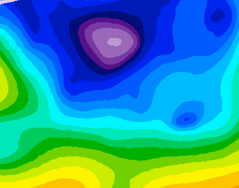 GDPS 500 millibar geopotential height 006 hour forecast chart for Canada based on 2026/02/15 0000Z data