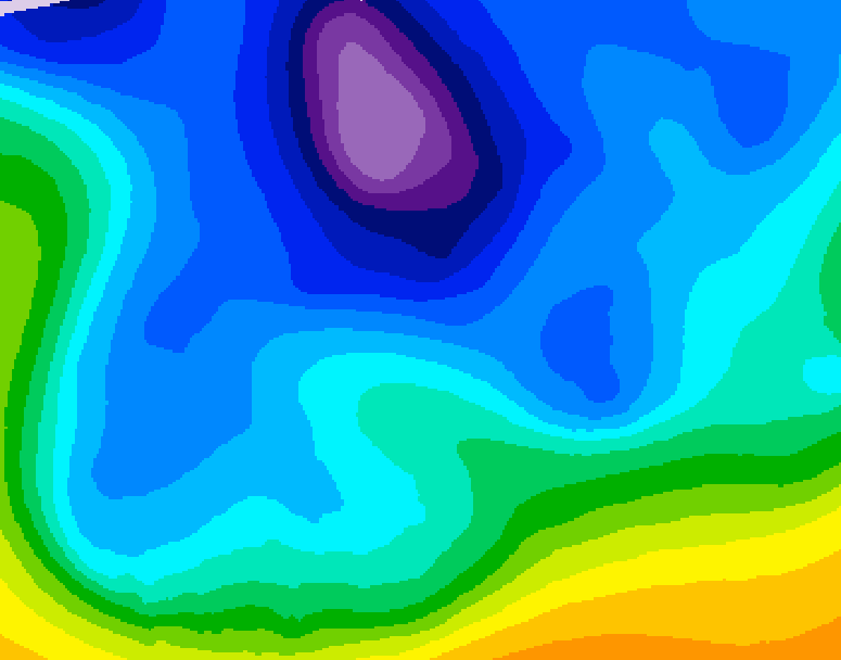 GDPS 500 millibar geopotential height 078 hour forecast chart for Canada based on 2026/02/15 0000Z data