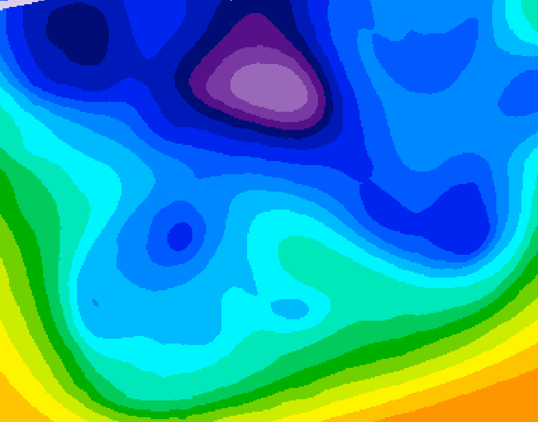 GDPS 500 millibar geopotential height 114 hour forecast chart for Canada based on 2026/02/15 0000Z data