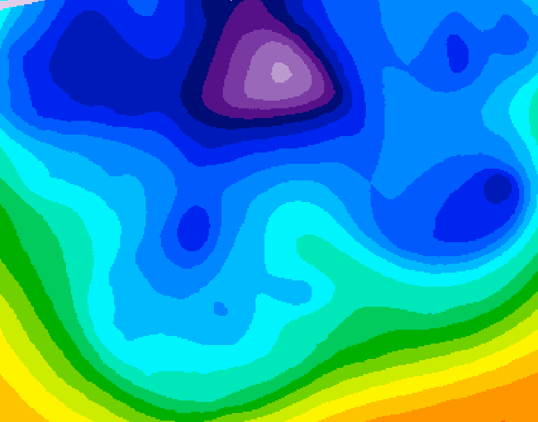 GDPS 500 millibar geopotential height 126 hour forecast chart for Canada based on 2026/02/15 0000Z data
