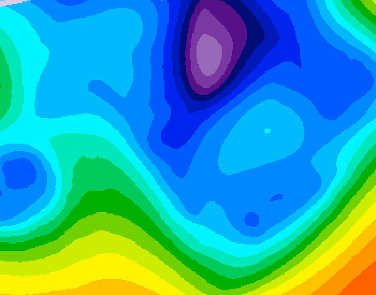 GDPS 500 millibar geopotential height 186 hour forecast chart for Canada based on 2026/02/15 0000Z data
