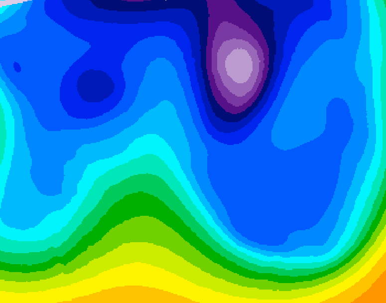 GDPS 500 millibar geopotential height 222 hour forecast chart for Canada based on 2026/02/15 0000Z data