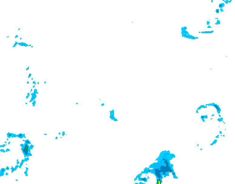 GDPS precipitation 018 hour forecast chart for Canada based on 2026/02/15 0000Z data