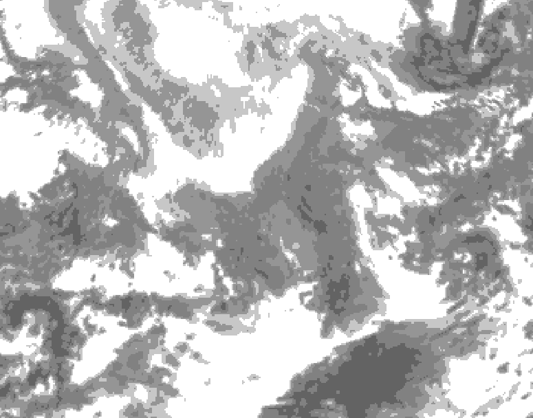 GDPS total cloud 018 hour forecast chart for Canada based on 2026/02/15 0000Z data