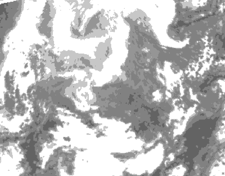 GDPS total cloud 042 hour forecast chart for Canada based on 2026/02/15 0000Z data