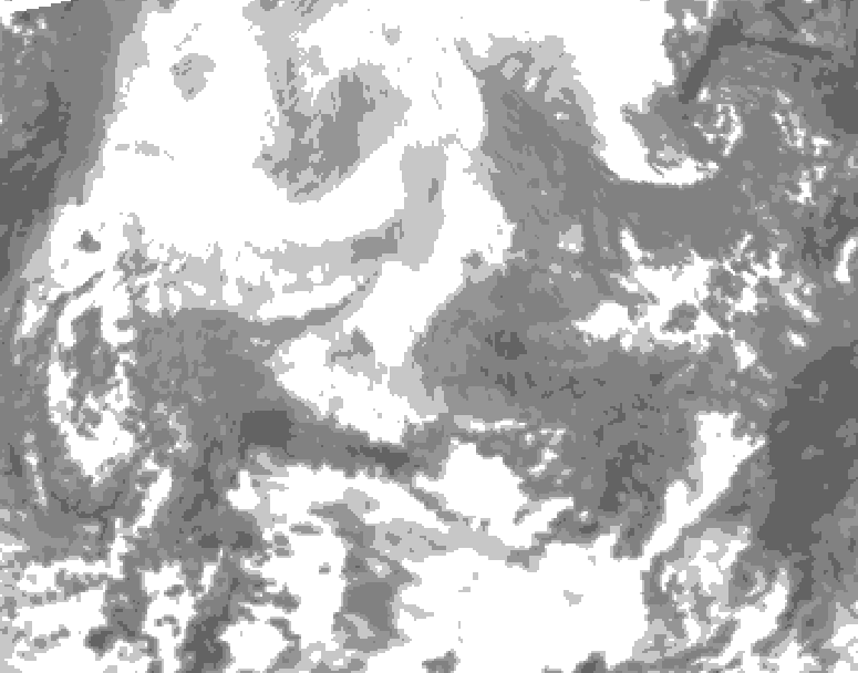 GDPS total cloud 054 hour forecast chart for Canada based on 2026/02/15 0000Z data