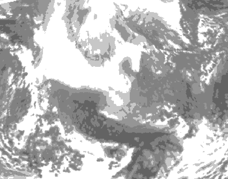 GDPS total cloud 078 hour forecast chart for Canada based on 2026/02/15 0000Z data