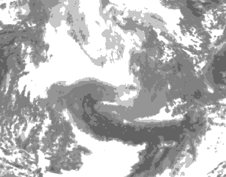 GDPS total cloud 090 hour forecast chart for Canada based on 2026/02/15 0000Z data