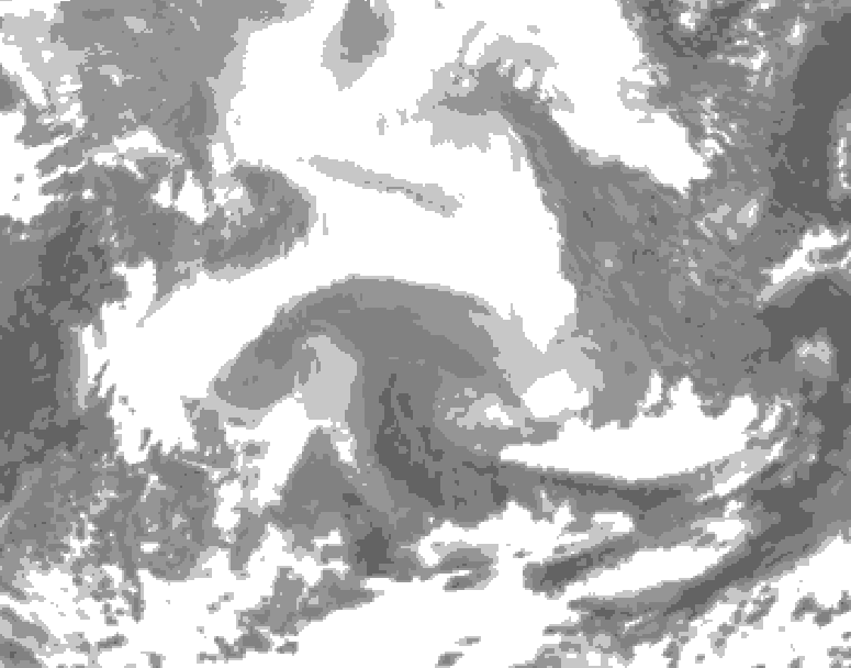 GDPS total cloud 114 hour forecast chart for Canada based on 2026/02/15 0000Z data