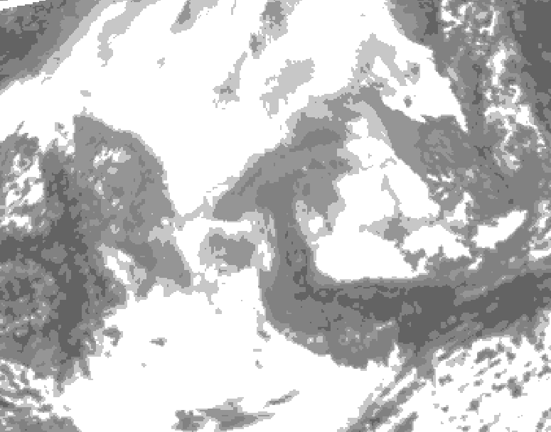 GDPS total cloud 162 hour forecast chart for Canada based on 2026/02/15 0000Z data
