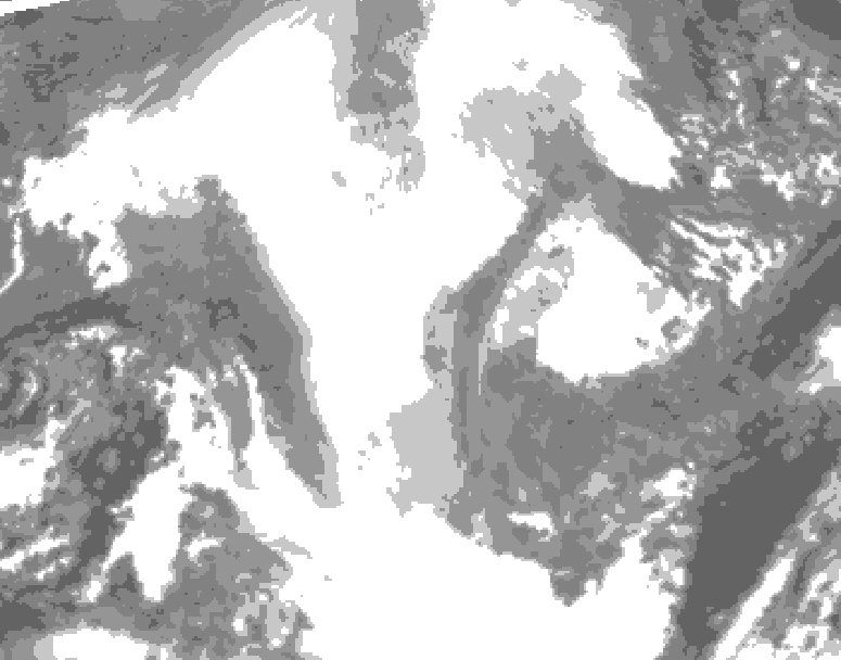 GDPS total cloud 198 hour forecast chart for Canada based on 2026/02/15 0000Z data