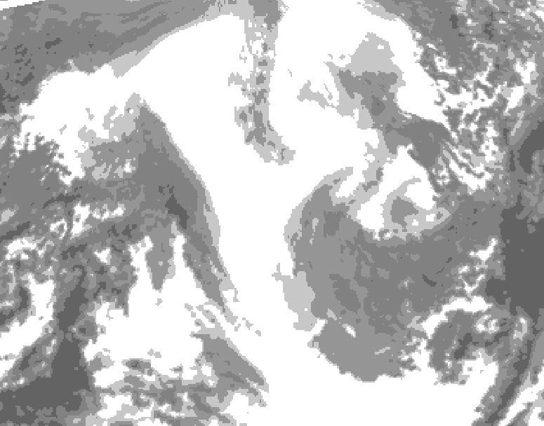 GDPS total cloud 210 hour forecast chart for Canada based on 2026/02/15 0000Z data