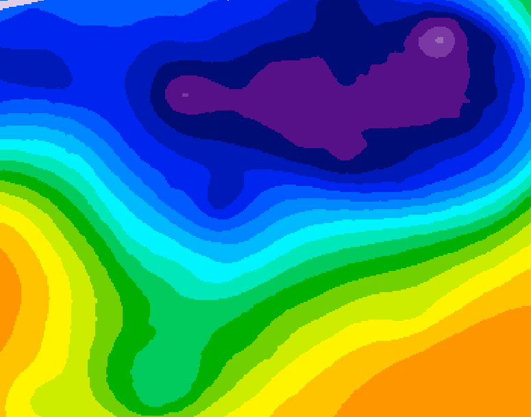 GDPS 500 millibar geopotential height 048 hour forecast chart for Canada based on 2026/03/04 1200Z data