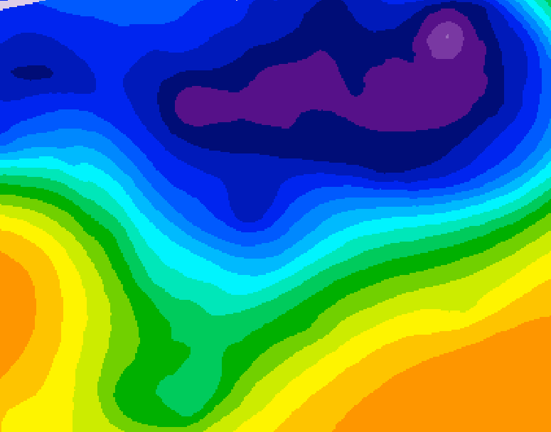 GDPS 500 millibar geopotential height 054 hour forecast chart for Canada based on 2026/03/04 1200Z data