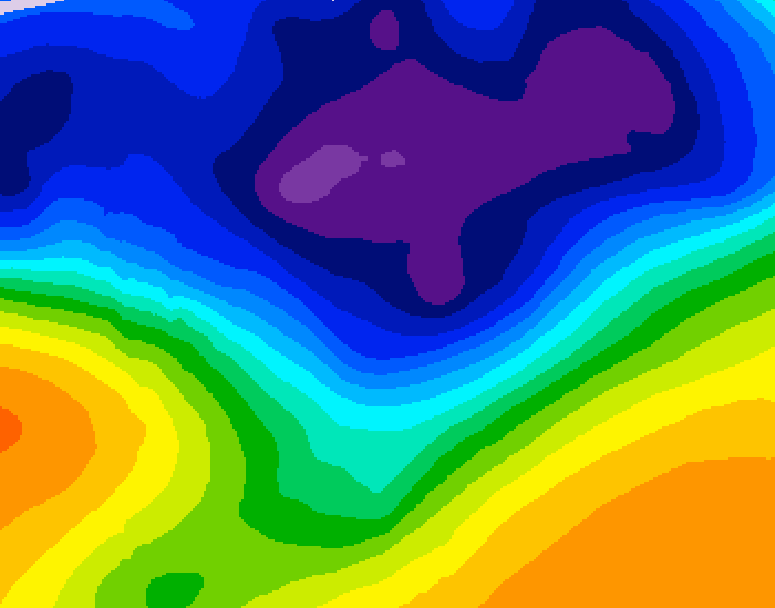 GDPS 500 millibar geopotential height 072 hour forecast chart for Canada based on 2026/03/04 1200Z data