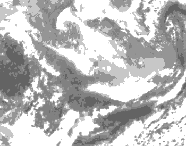 GDPS total cloud 030 hour forecast chart for Canada based on 2026/03/04 1200Z data