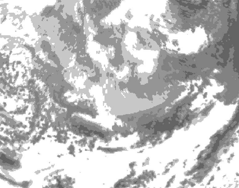 GDPS total cloud 132 hour forecast chart for Canada based on 2026/03/04 1200Z data