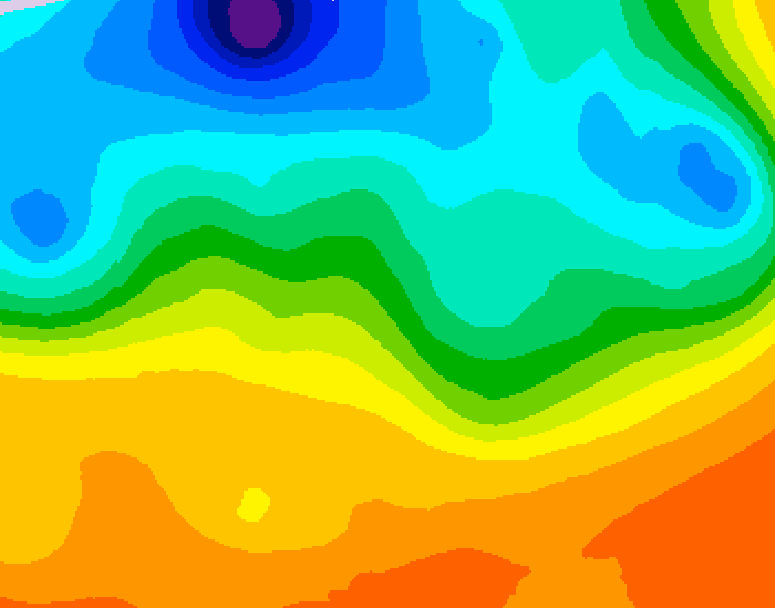 GDPS 500 millibar geopotential height 036 hour forecast chart for Canada based on 2026/09/19 0000Z data
