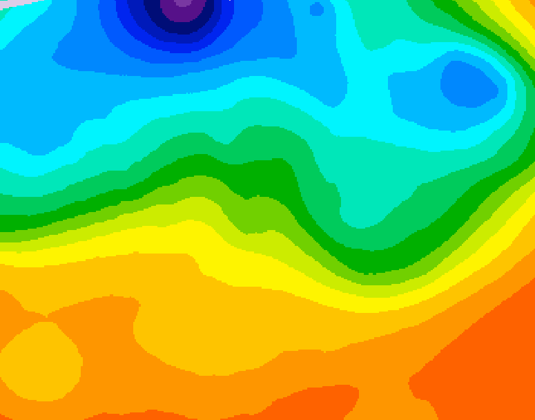 GDPS 500 millibar geopotential height 024 hour forecast chart for Canada based on 2026/09/20 0000Z data