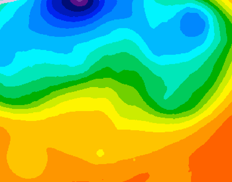 GDPS 500 millibar geopotential height 036 hour forecast chart for Canada based on 2026/09/20 0000Z data