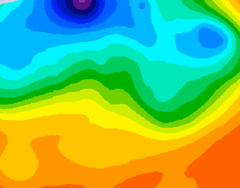 GDPS 500 millibar geopotential height 012 hour forecast chart for Canada based on 2026/09/20 1200Z data