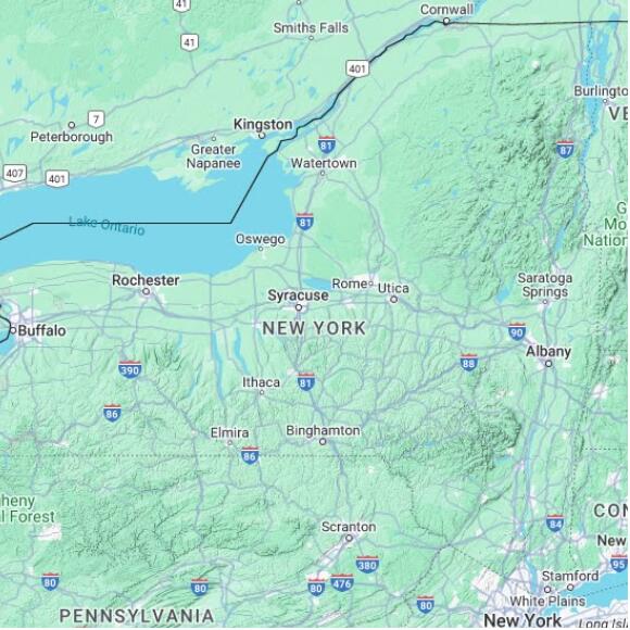 basemap 480 by 480 kilometres with centre at 43.0N 76.0W