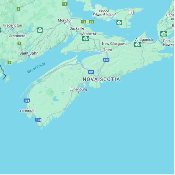 basemap 480 by 480 kilometres with centre at 44.5N 64.0W