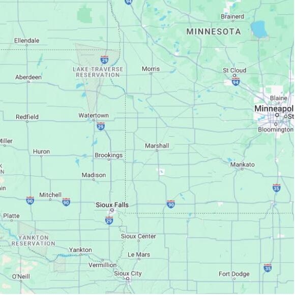basemap 480 by 480 kilometres with centre at 44.5N 96.0W