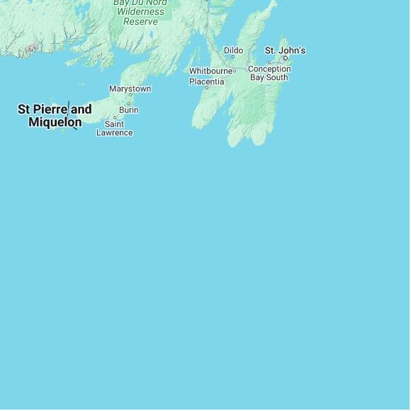 basemap 480 by 480 kilometres with centre at 46.0N 54.0W