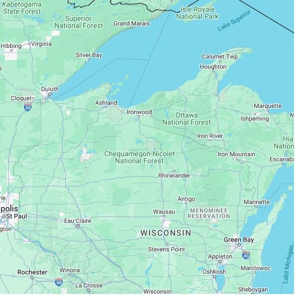 basemap 480 by 480 kilometres with centre at 46.0N 90.0W