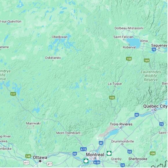 basemap 480 by 480 kilometres with centre at 47.5N 74.0W