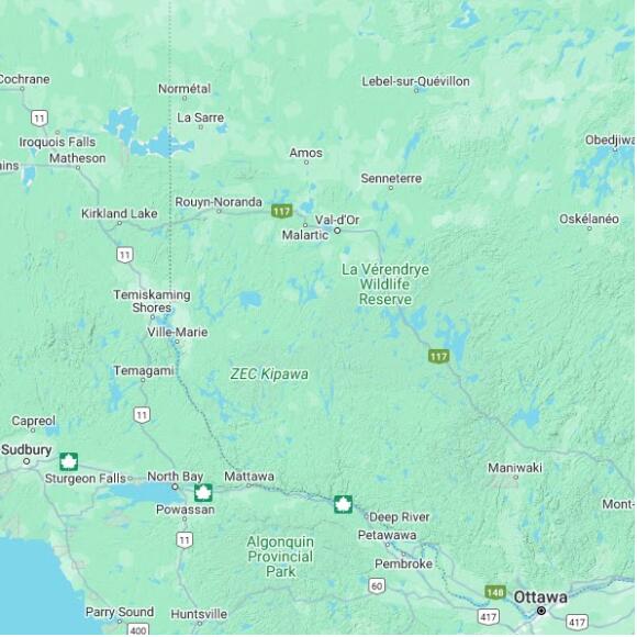 basemap 480 by 480 kilometres with centre at 47.5N 78.0W