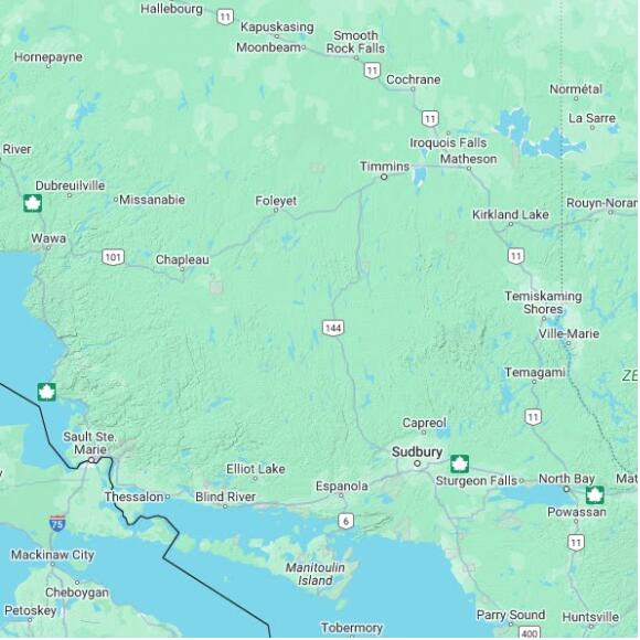 basemap 480 by 480 kilometres with centre at 47.5N 82.0W