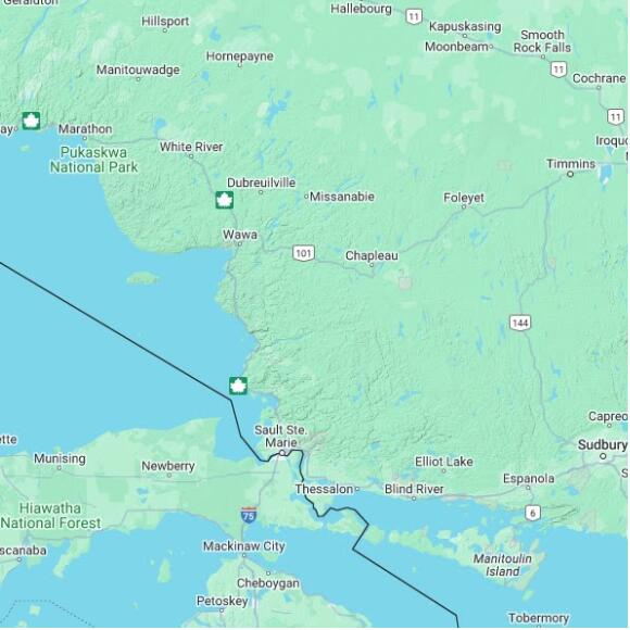 basemap 480 by 480 kilometres with centre at 47.5N 84.0W