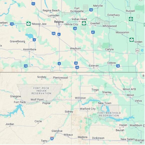 basemap 480 by 480 kilometres with centre at 49.0N 104.0W