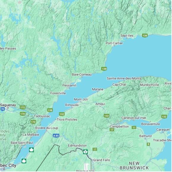 basemap 480 by 480 kilometres with centre at 49.0N 68.0W
