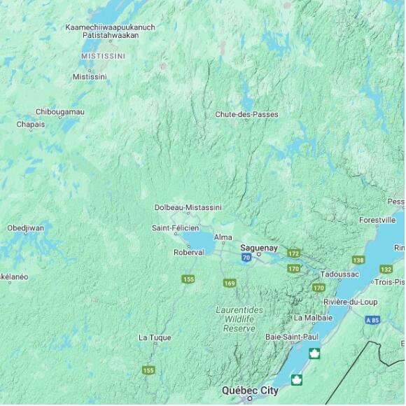 basemap 480 by 480 kilometres with centre at 49.0N 72.0W