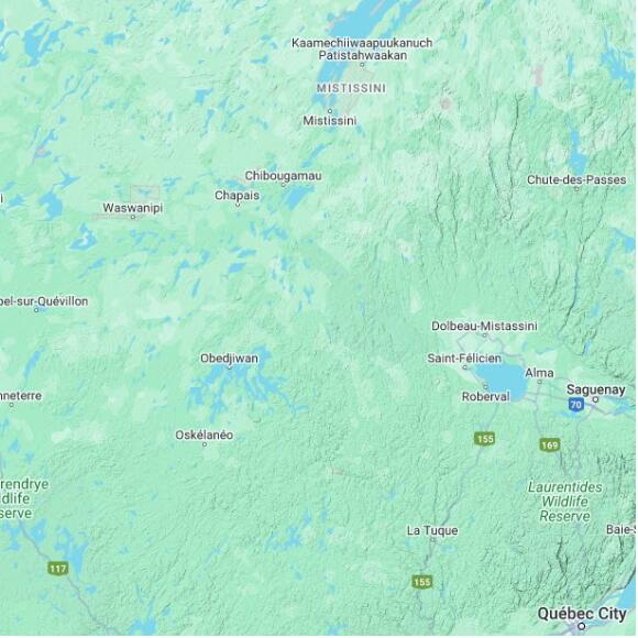 basemap 480 by 480 kilometres with centre at 49.0N 74.0W