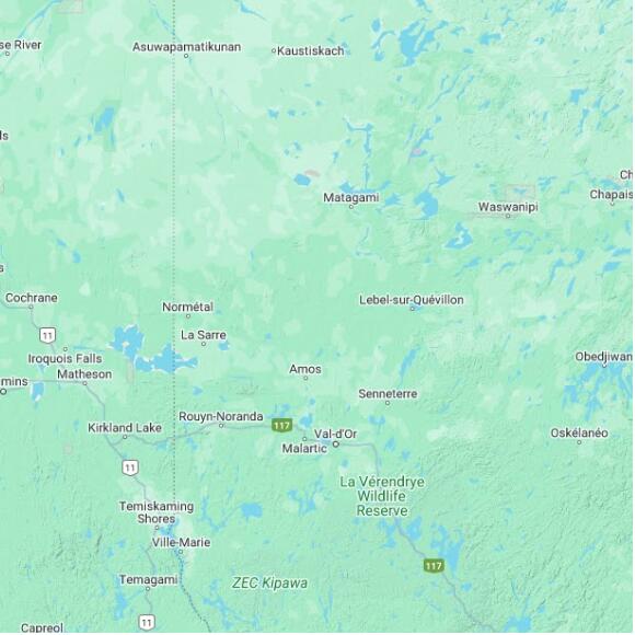 basemap 480 by 480 kilometres with centre at 49.0N 78.0W