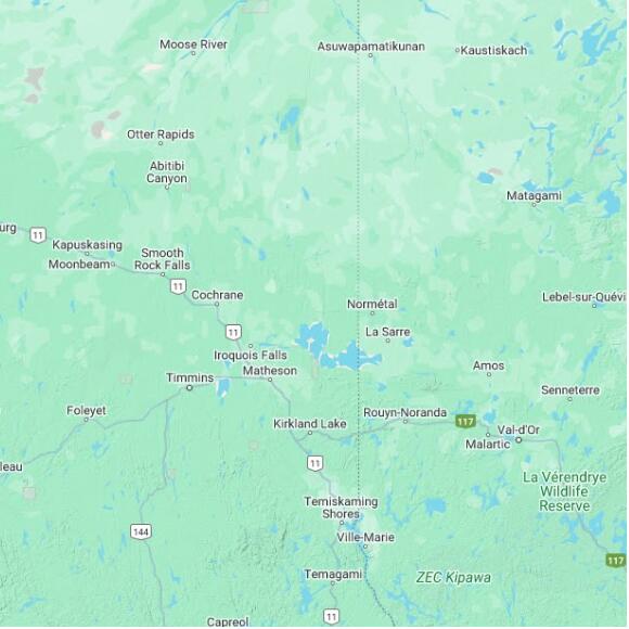 basemap 480 by 480 kilometres with centre at 49.0N 80.0W