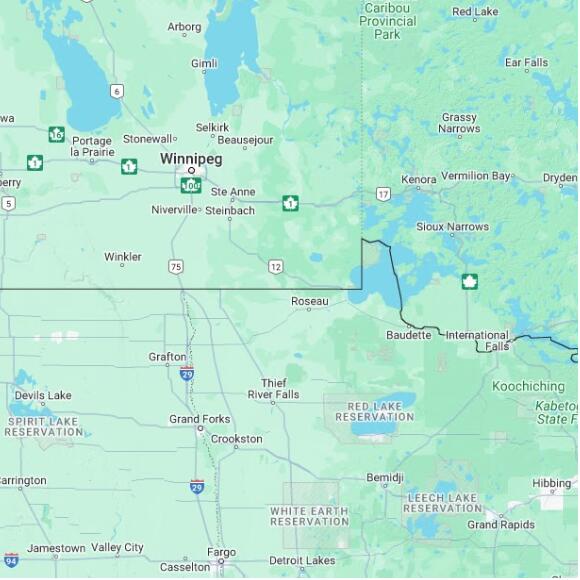 basemap 480 by 480 kilometres with centre at 49.0N 96.0W