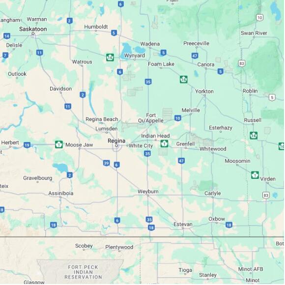 basemap 480 by 480 kilometres with centre at 50.5N 104.0W