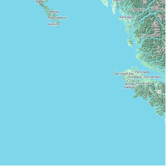 basemap 480 by 480 kilometres with centre at 50.5N 130.0W
