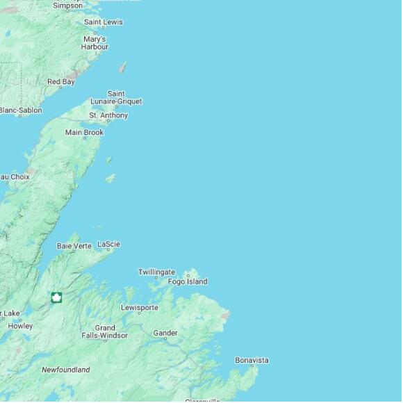 basemap 480 by 480 kilometres with centre at 50.5N 54.0W