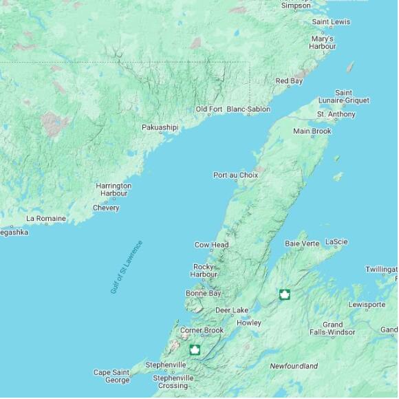 basemap 480 by 480 kilometres with centre at 50.5N 58.0W