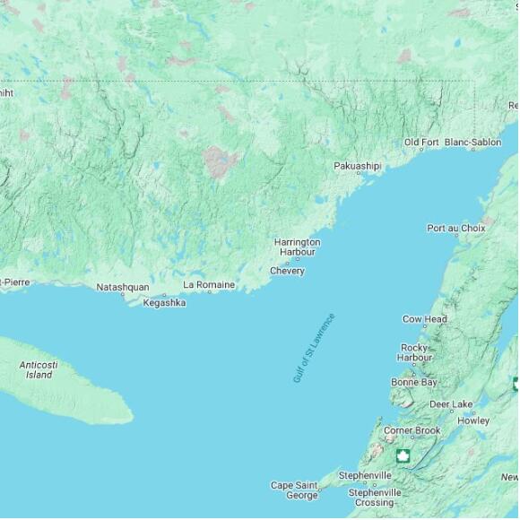 basemap 480 by 480 kilometres with centre at 50.5N 60.0W