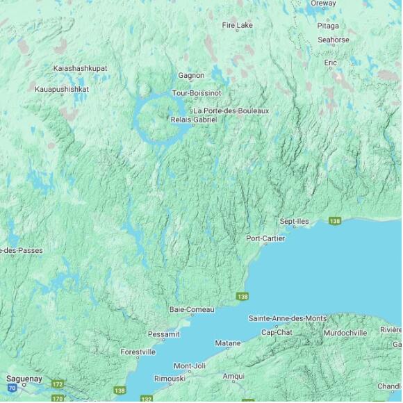 basemap 480 by 480 kilometres with centre at 50.5N 68.0W