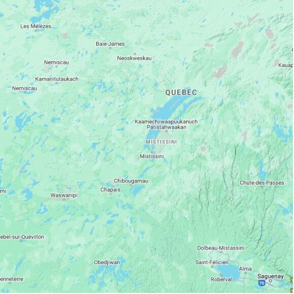 basemap 480 by 480 kilometres with centre at 50.5N 74.0W
